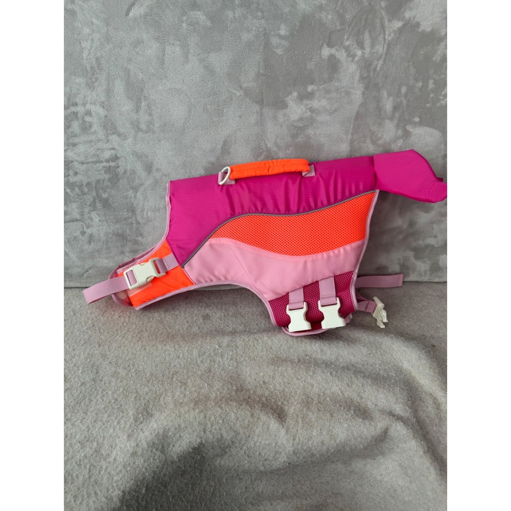 Pet Supplies Plus Pink Shark Fin Dog Life Jacket Large Reflective Safety Vest LG